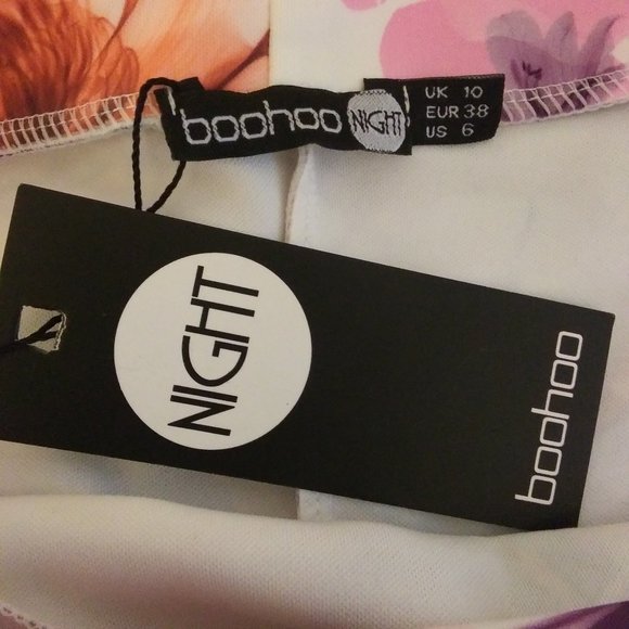 Boohoo Off The Shoulder Floral Midi Dress NWT - Picture 3 of 6